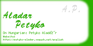 aladar petyko business card